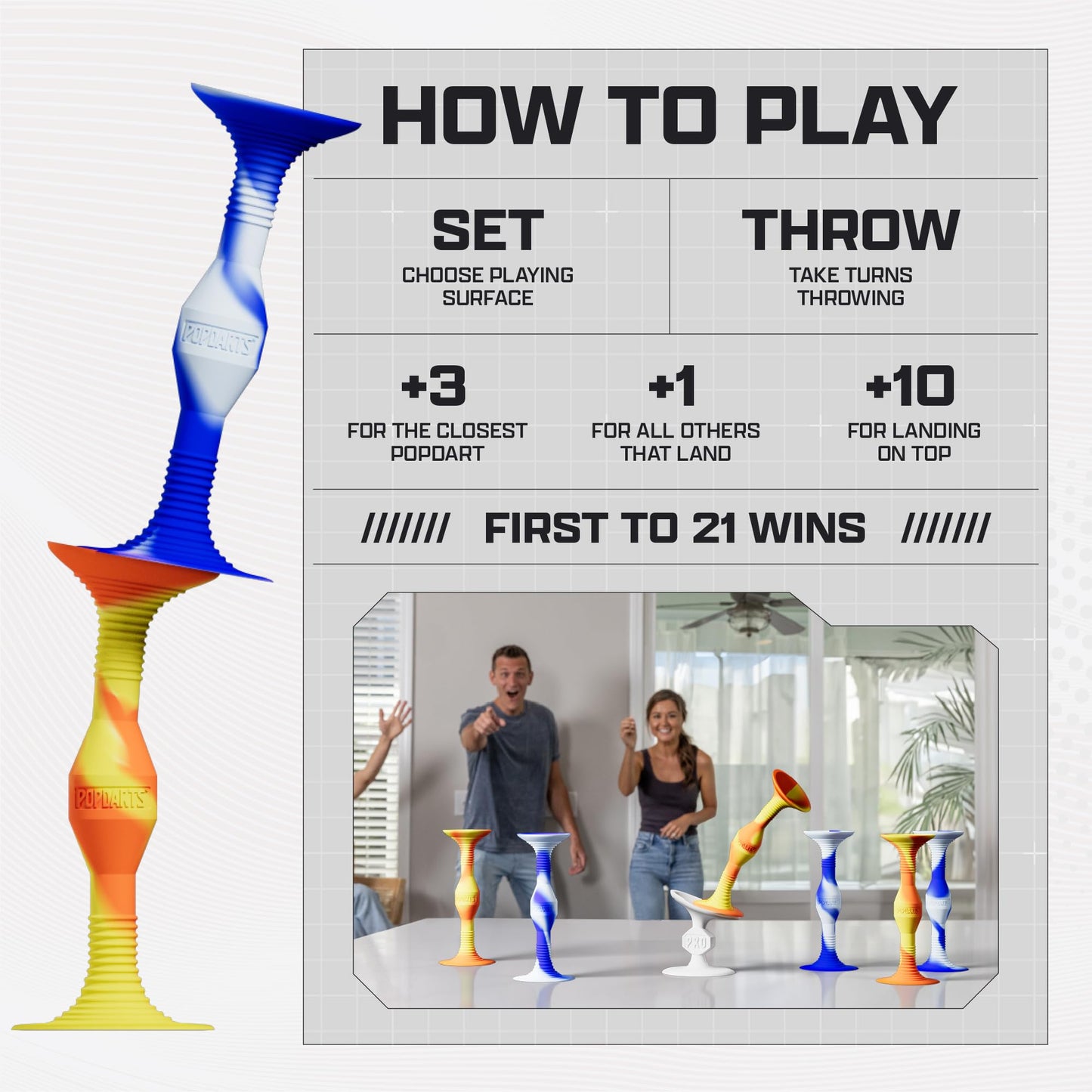 Popdarts PRO Pack Game Set (Fire & Ice) - Indoor, Outdoor Suction Cup Throwing Game - Competition with a POP