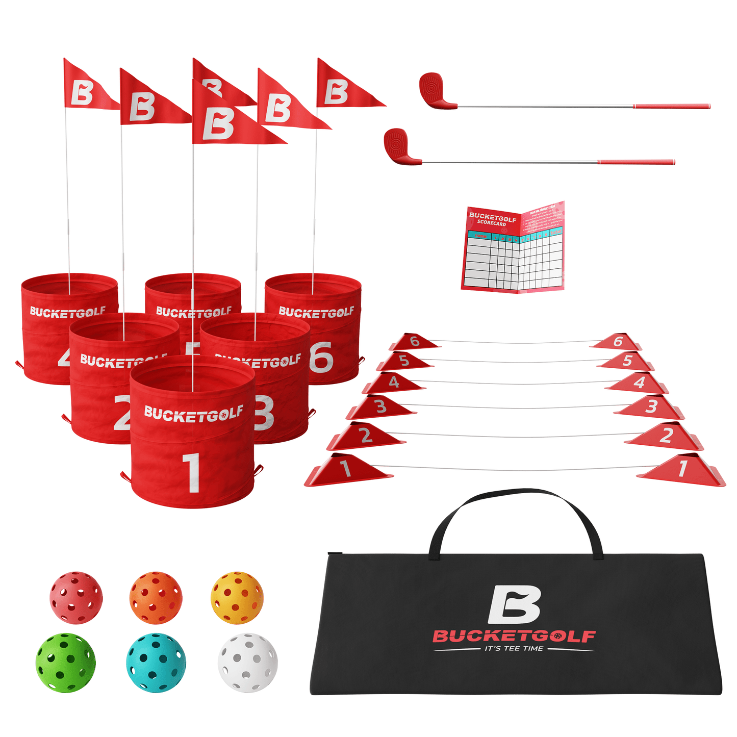 BucketGolf Bundle (6 Hole) | Complete Backyard Golf Game Set | The Best Group Games