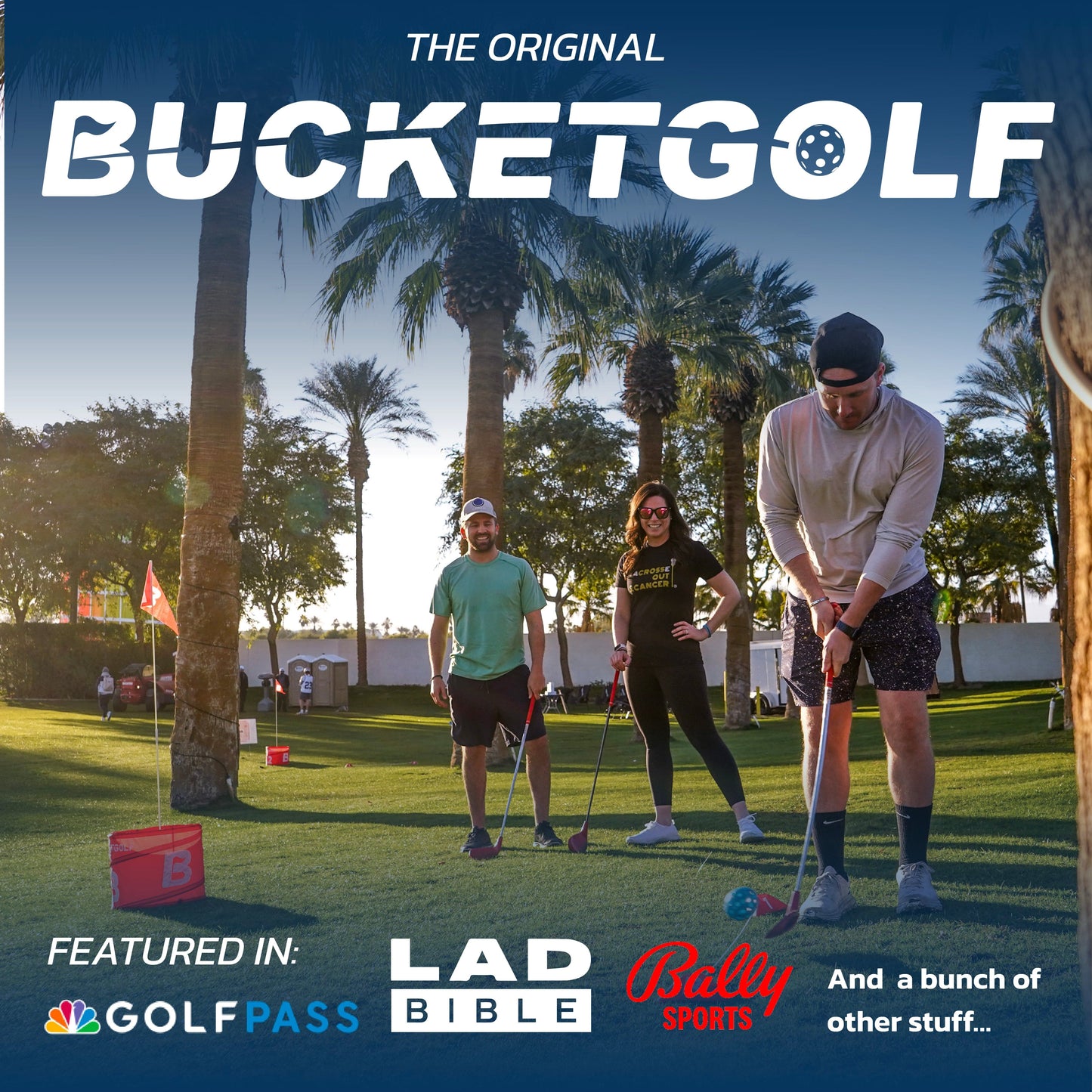 BucketGolf 3 Hole Set | Compact Backyard Golf Game